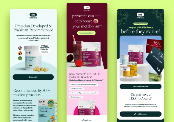 resbiotic branding, email flows, ads, and website design